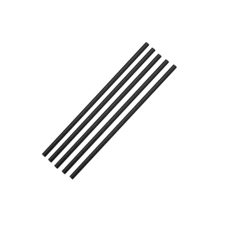 Fiesta Compostable Paper Straw Black - 210mm 6mm (Box 250)