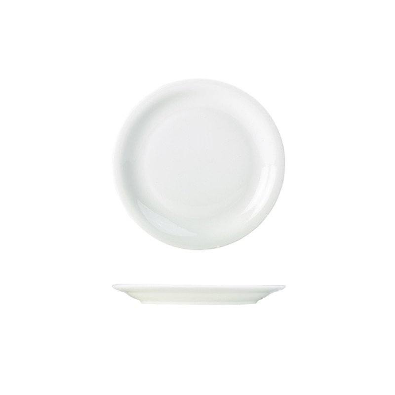 Genware Porcelain Narrow Rim Plate 16cm/6.25 Genware Porcelain Narrow Rim Plate 16cm/6.25