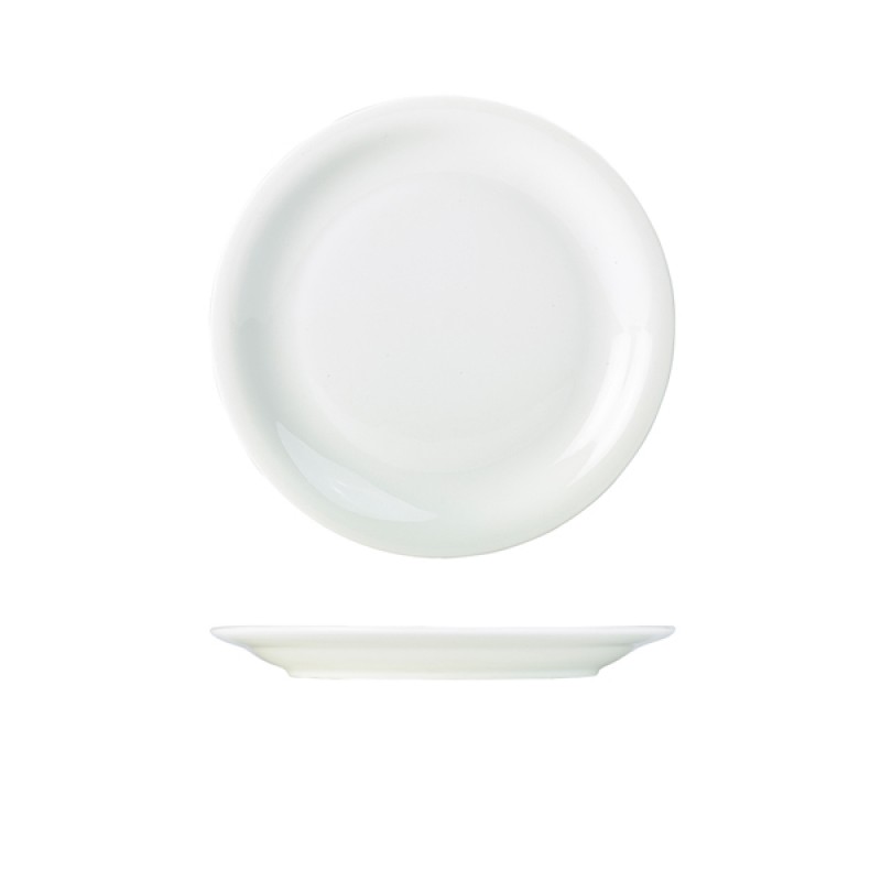 Genware Porcelain Narrow Rim Plate 22cm/8.5 Genware Porcelain Narrow Rim Plate 22cm/8.5