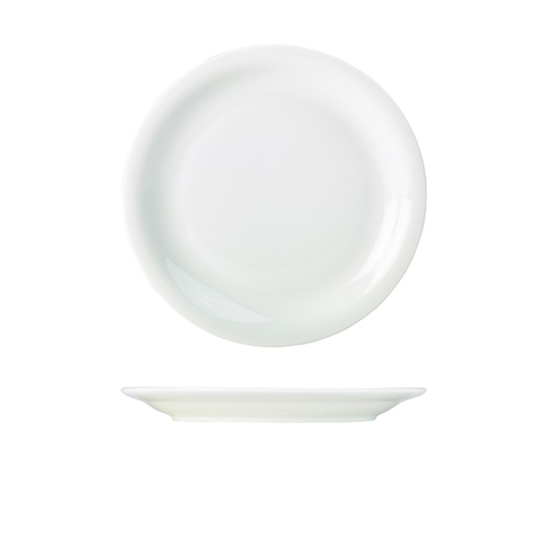 Genware Porcelain Narrow Rim Plate 24cm/9.25 Genware Porcelain Narrow Rim Plate 24cm/9.25