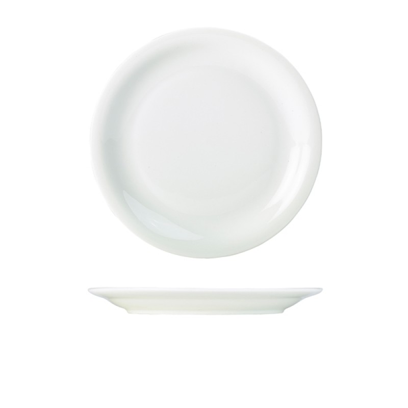 Genware Porcelain Narrow Rim Plate 26cm/10.25 Genware Porcelain Narrow Rim Plate 26cm/10.25