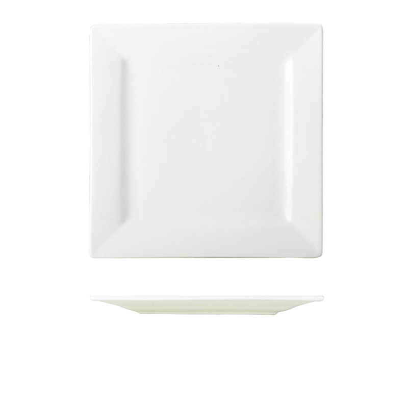 Genware Porcelain Square Plate 26cm/10.25 Genware Porcelain Square Plate 26cm/10.25