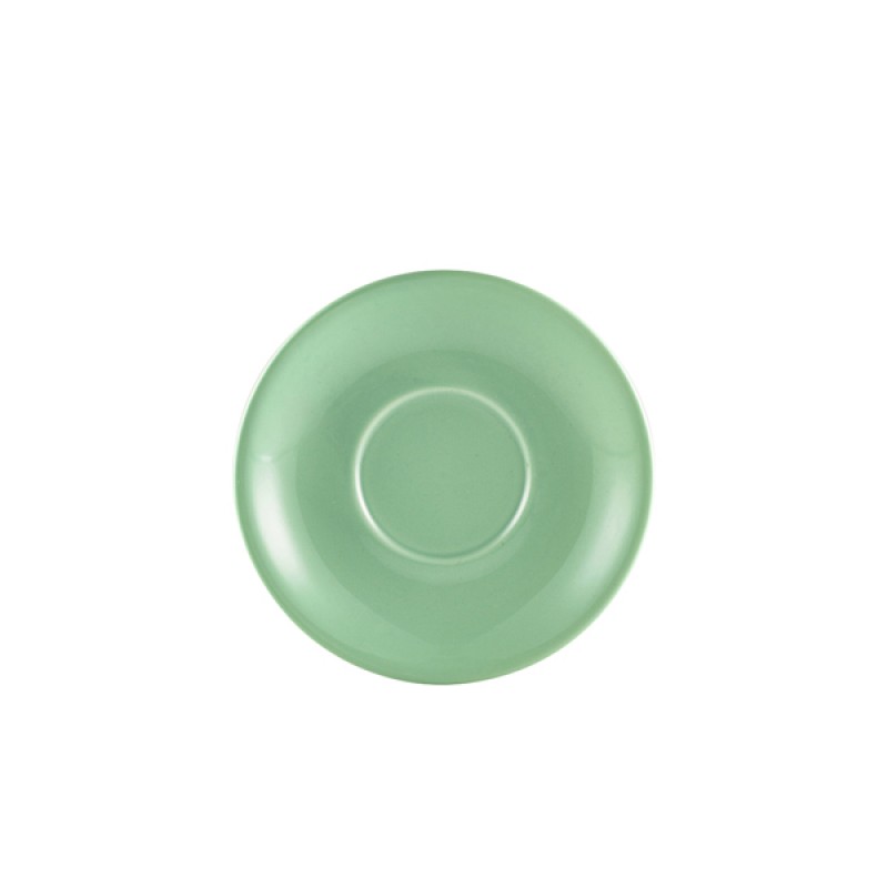 Genware Porcelain Green Saucer 16cm/ 6.25