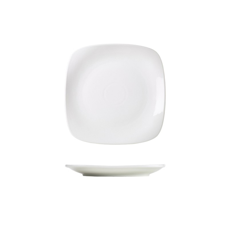 Genware Porcelain Rounded Square Plate 17cm/6.5 Genware Porcelain Rounded Square Plate 17cm/6.5