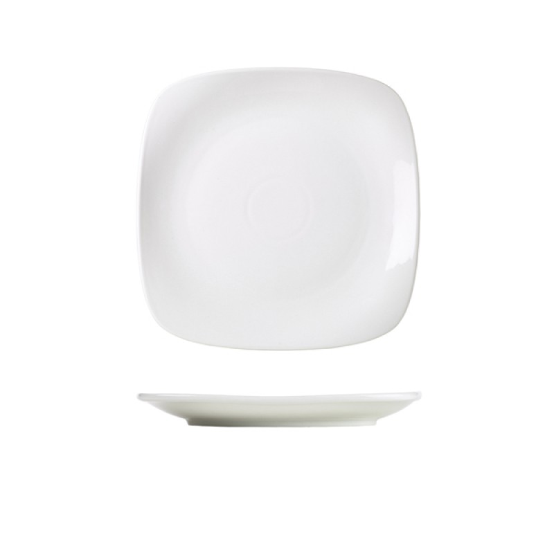 Genware Porcelain Rounded Square Plate 21cm/8.25 Genware Porcelain Rounded Square Plate 21cm/8.25