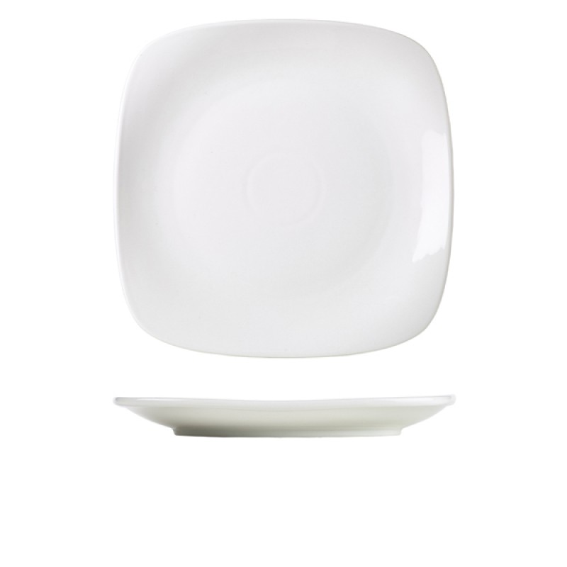 Genware Porcelain Rounded Square Plate 29cm/11.5 Genware Porcelain Rounded Square Plate 29cm/11.5