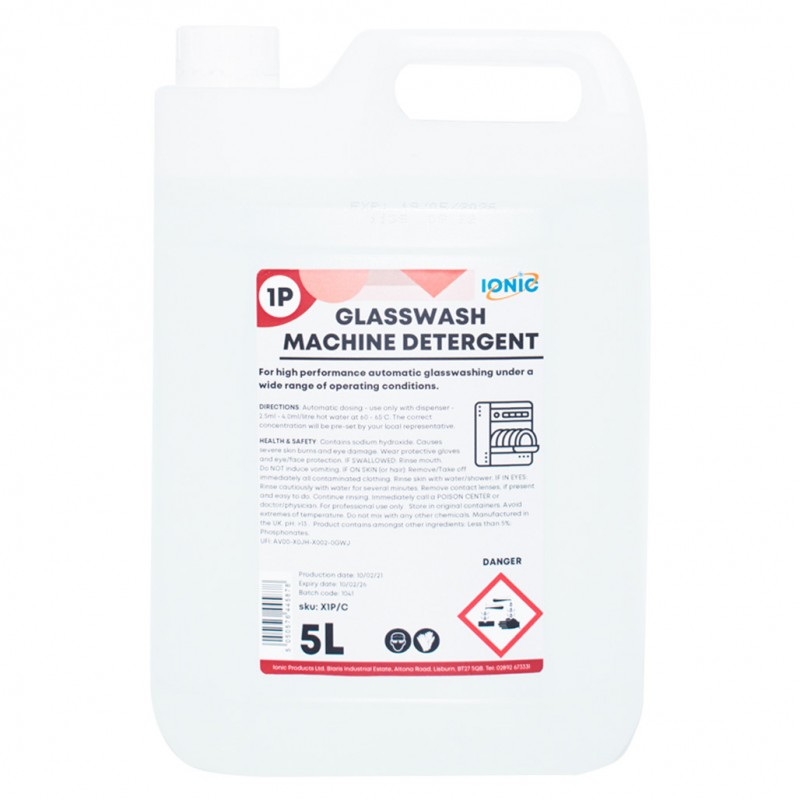 1P Concentrated Glass Machine Detergent (2x5L)