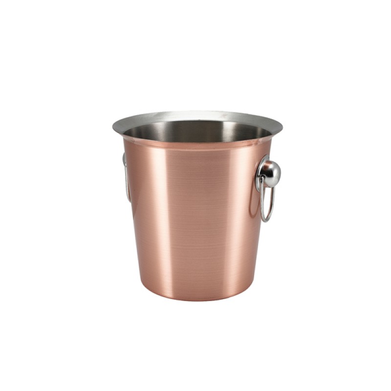 GenWare Copper Plated Wine Bucket With Ring Handles GenWare Copper Plated Wine Bucket With Ring Handles