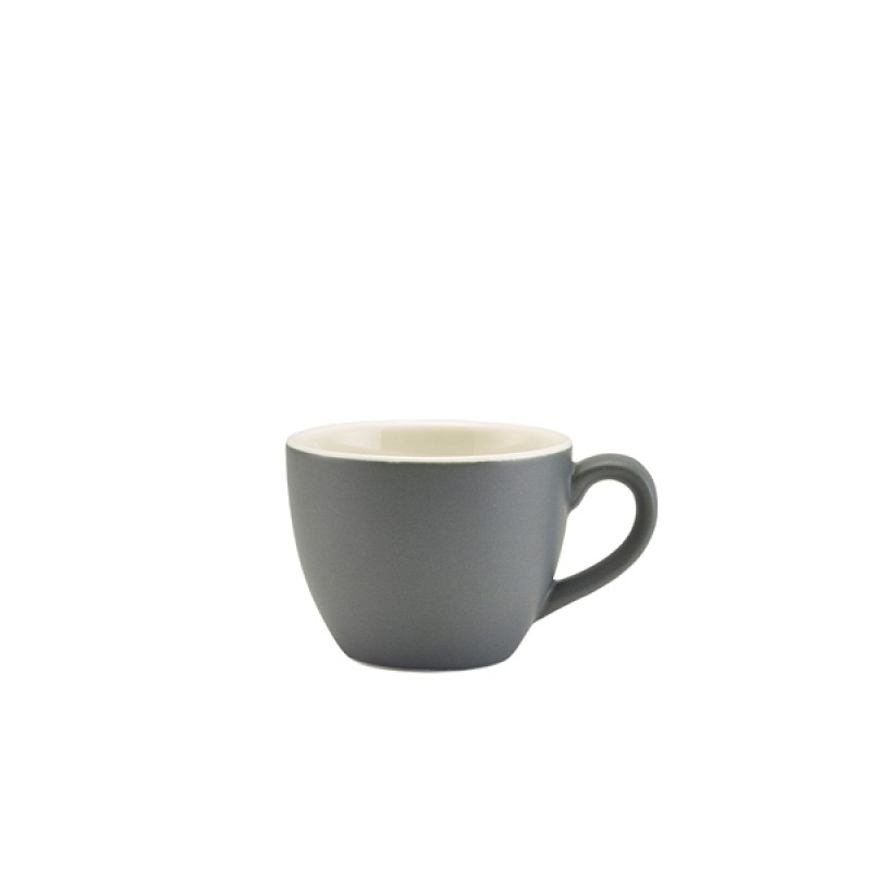Genware Porcelain Matt Grey Bowl Shaped Cup 9cl/3oz Genware Porcelain Matt Grey Bowl Shaped Cup 9cl/3oz
