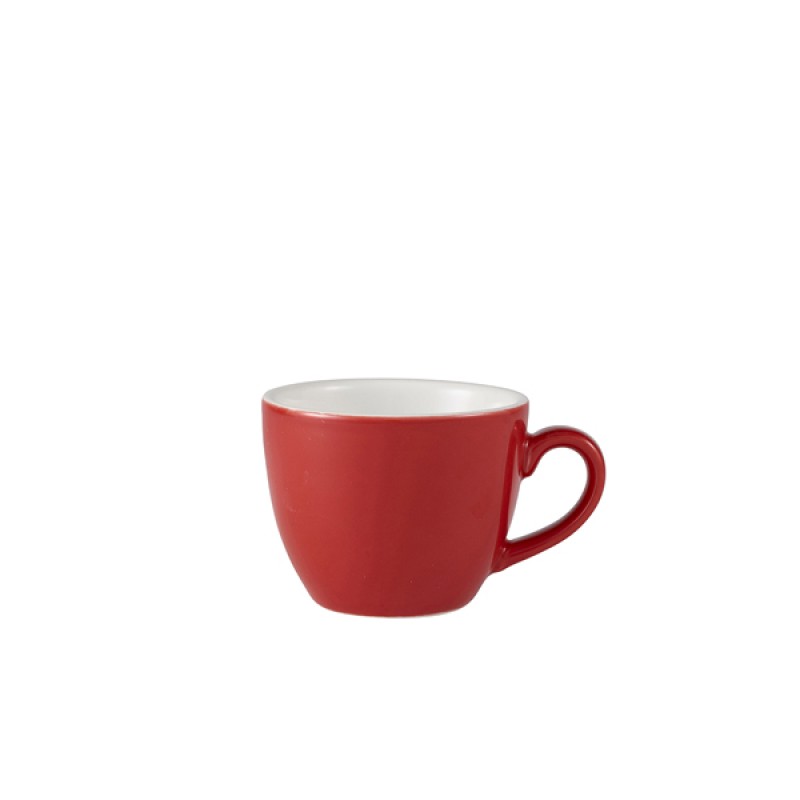 Genware Porcelain Red Bowl Shaped Cup 9cl/3oz Genware Porcelain Red Bowl Shaped Cup 9cl/3oz