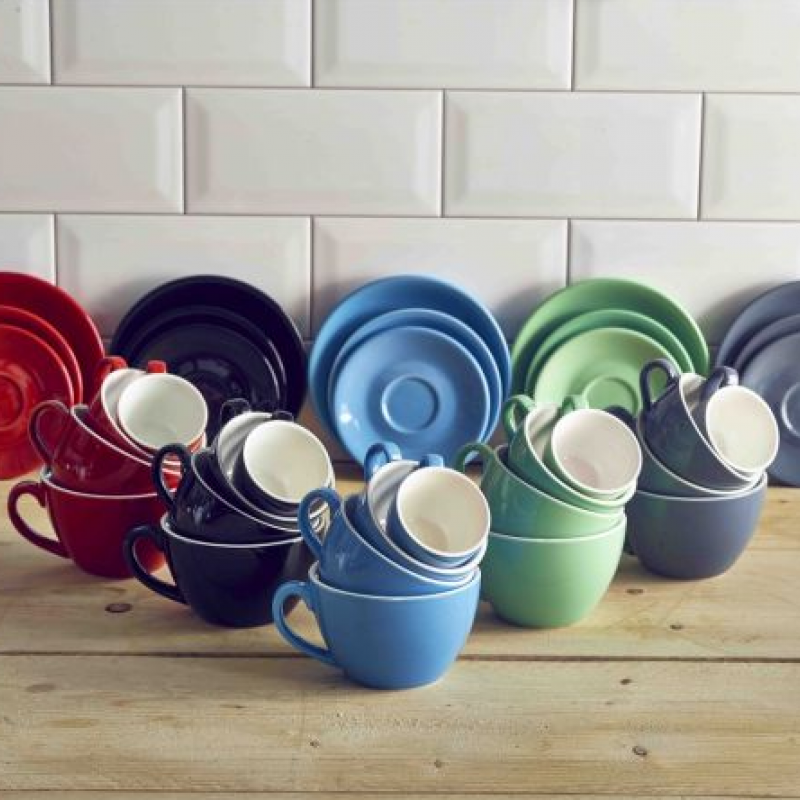 Genware Porcelain Grey Bowl Shaped Cup 17.5cl/ 6oz Genware Porcelain Grey Bowl Shaped Cup 17.5cl/ 6oz
