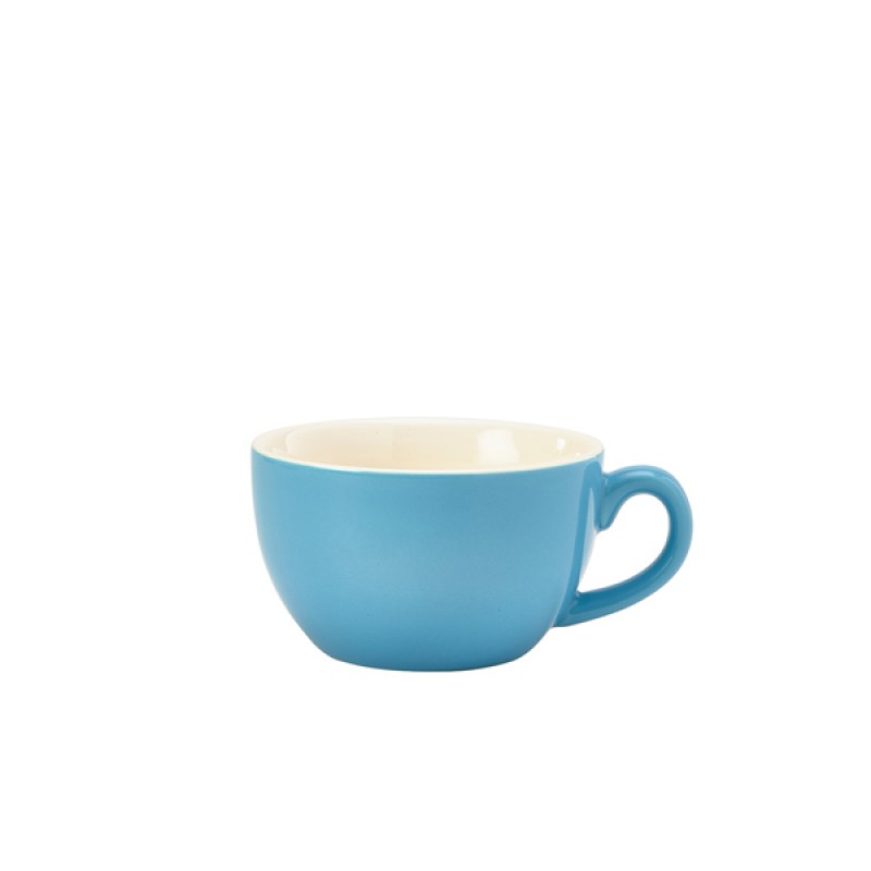 Genware Porcelain Blue Bowl Shaped Cup 25cl/8.75oz Genware Porcelain Blue Bowl Shaped Cup 25cl/8.75oz
