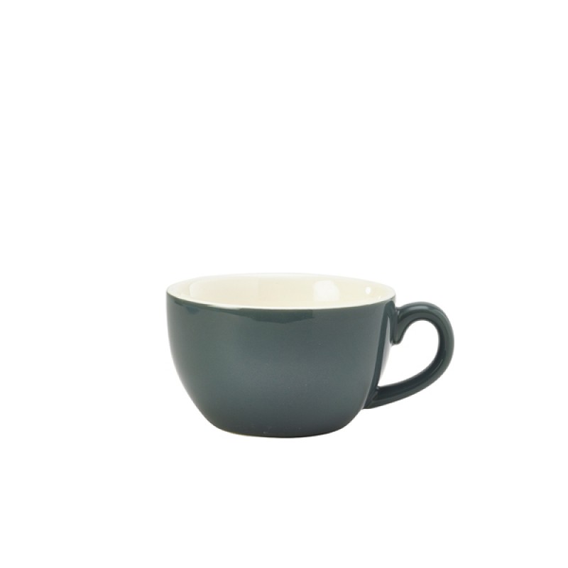 Genware Porcelain Green Bowl Shaped Cup 25cl/8.75oz Genware Porcelain Green Bowl Shaped Cup 25cl/8.75oz