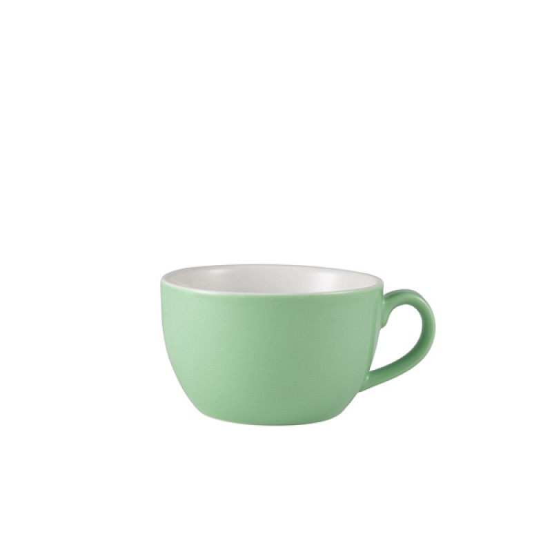 Genware Porcelain Green Bowl Shaped Cup 25cl/8.75oz Genware Porcelain Green Bowl Shaped Cup 25cl/8.75oz
