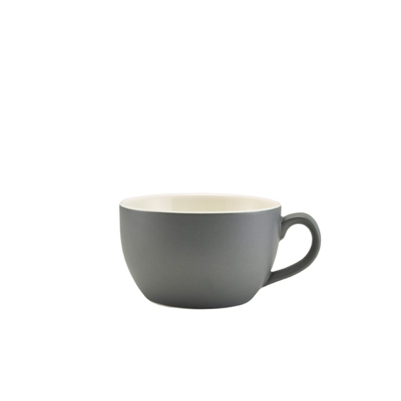 Genware Porcelain Matt Grey Bowl Shaped Cup 25cl/8.75oz Genware Porcelain Matt Grey Bowl Shaped Cup 25cl/8.75oz