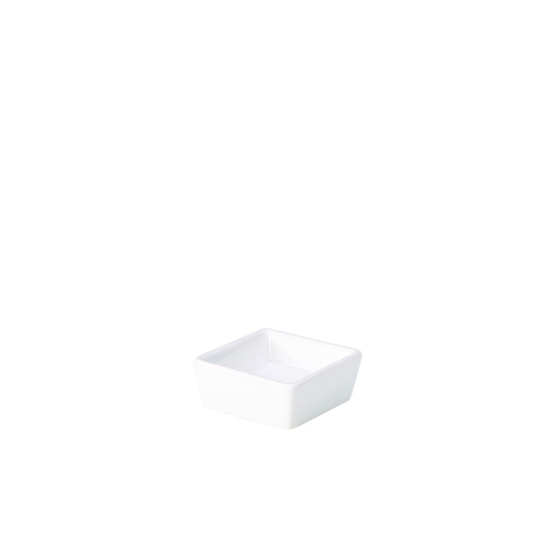 Genware Porcelain Square Dish 6.4 x 2.5cm/2.5 x 1 Genware Porcelain Square Dish 6.4 x 2.5cm/2.5 x 1
