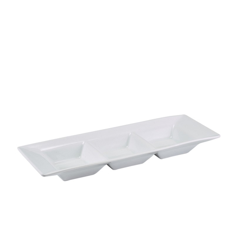 GenWare Porcelain Triple Dish 25.4 x 9cm/10 x 3.5 GenWare Porcelain Triple Dish 25.4 x 9cm/10 x 3.5