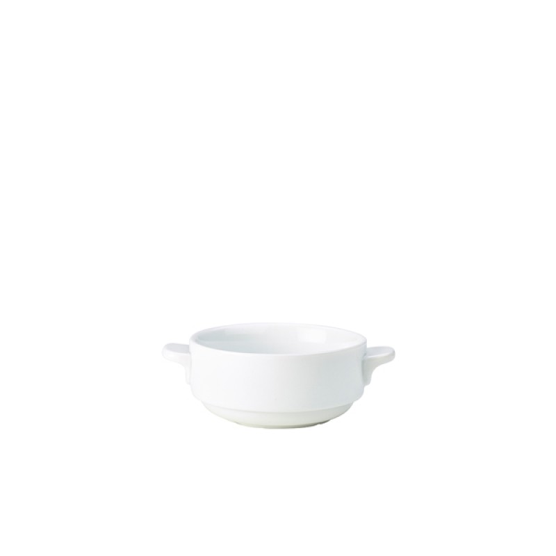 Genware Porcelain Lugged Soup Bowl 25cl/8.75oz Genware Porcelain Lugged Soup Bowl 25cl/8.75oz