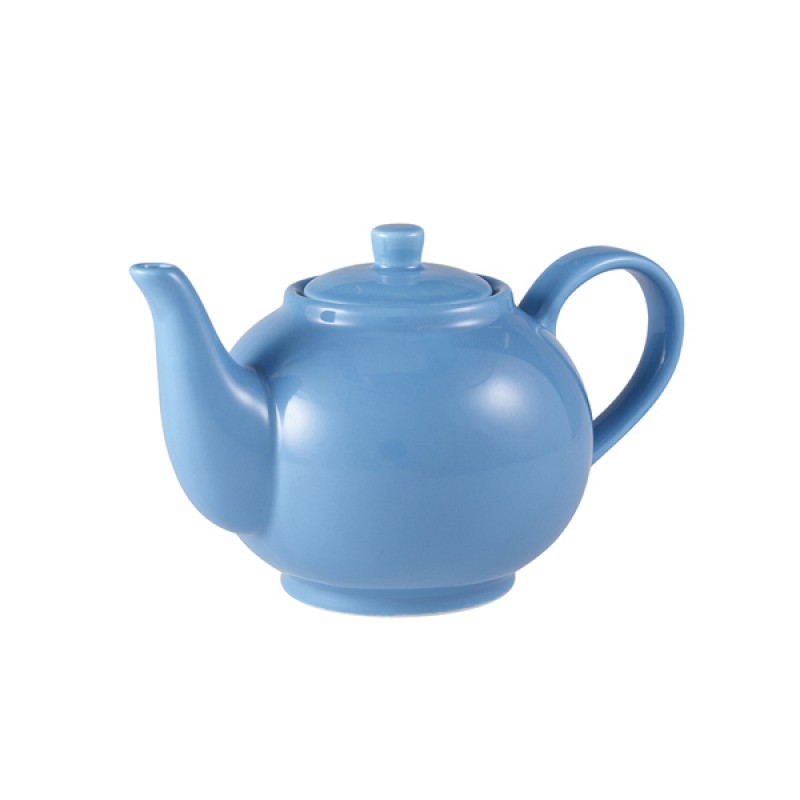 Genware Porcelain Blue Teapot 45cl/15.75oz Genware Porcelain Blue Teapot 45cl/15.75oz