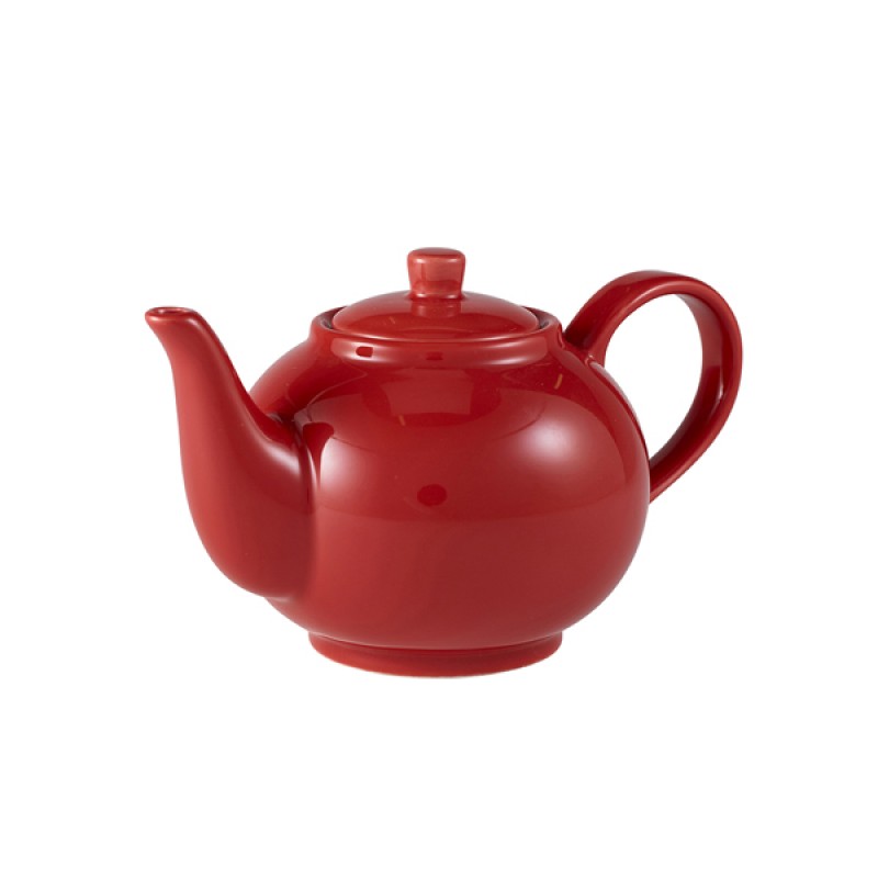 Genware Porcelain Red Teapot 45cl/15.75oz Genware Porcelain Red Teapot 45cl/15.75oz