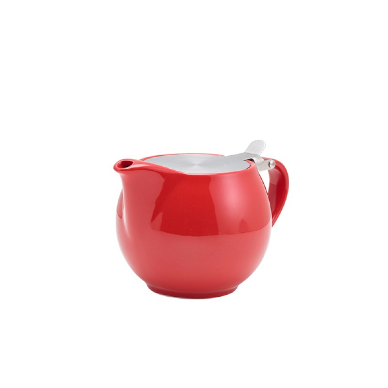 GenWare Porcelain Red Teapot with St/St Lid & Infuser 50cl/1 GenWare Porcelain Red Teapot with St/St Lid & Infuser 50cl/1