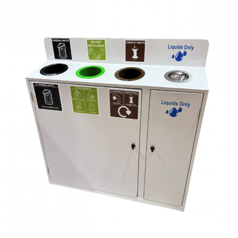 3-Way Slimline Recycle Unit with Sink (3x50ltr Capacity) 3-Way Slimline Recycle Unit with Sink (3x50ltr Capacity)