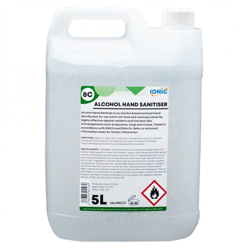 8C Alcohol Hand Sanitizer (2x5L)