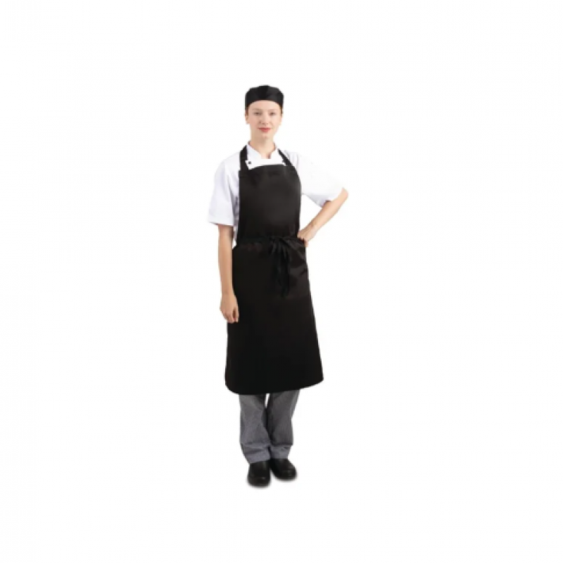EDLP Whites Bib Apron Polycotton Black EDLP Whites Bib Apron Polycotton Black