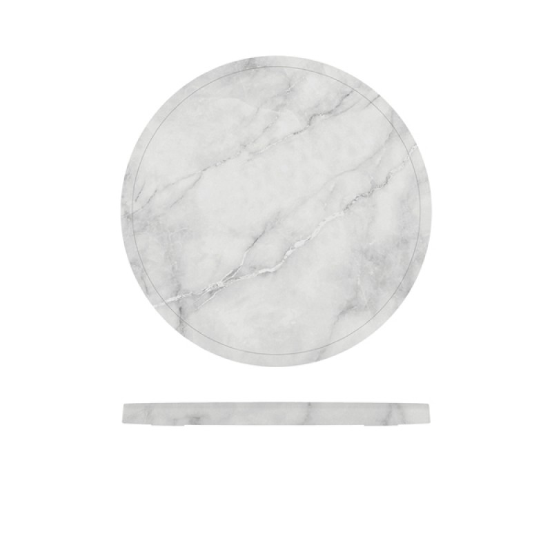 White Marble Agra Melamine Round Slab 28.5cm White Marble Agra Melamine Round Slab 28.5cm