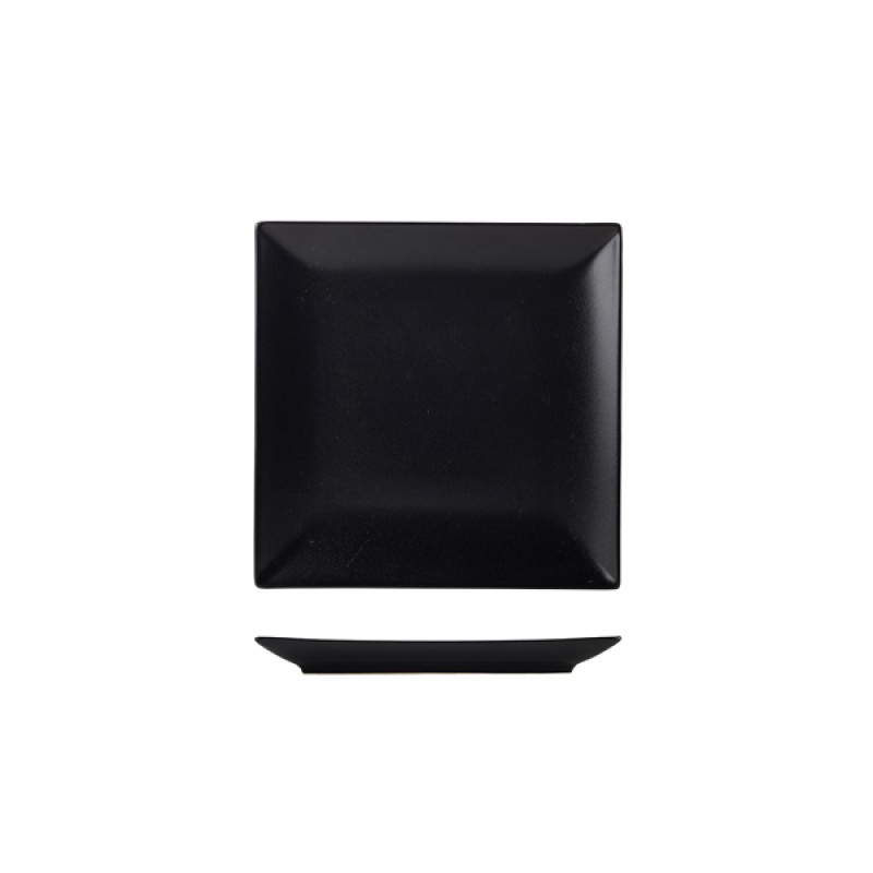 Luna Stoneware Black Square Plate 18cm/7 Luna Stoneware Black Square Plate 18cm/7