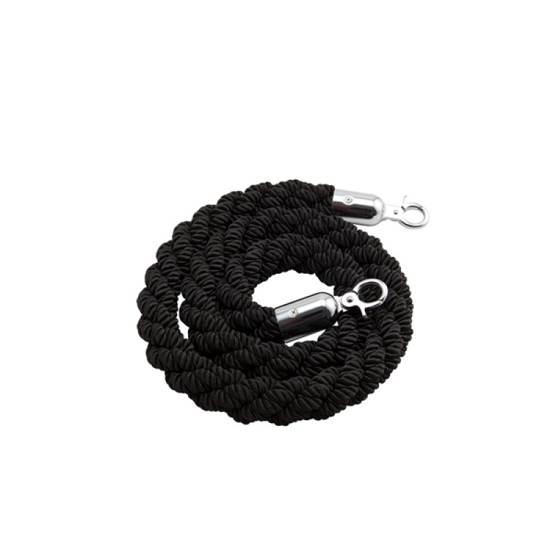 Barrier Rope Black- Brass Plated Ends Barrier Rope Black- Brass Plated Ends