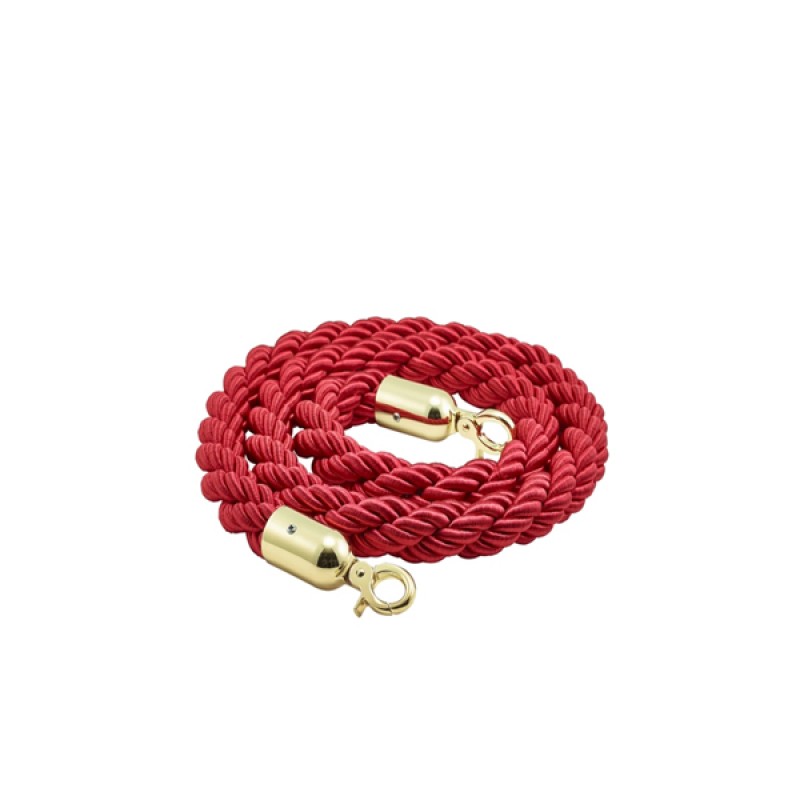 Barrier Rope Red- Brass Plated Ends Barrier Rope Red- Brass Plated Ends