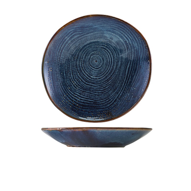 Terra Porcelain Aqua Blue Organic Coupe Bowl 26.5cm Terra Porcelain Aqua Blue Organic Coupe Bowl 26.5cm