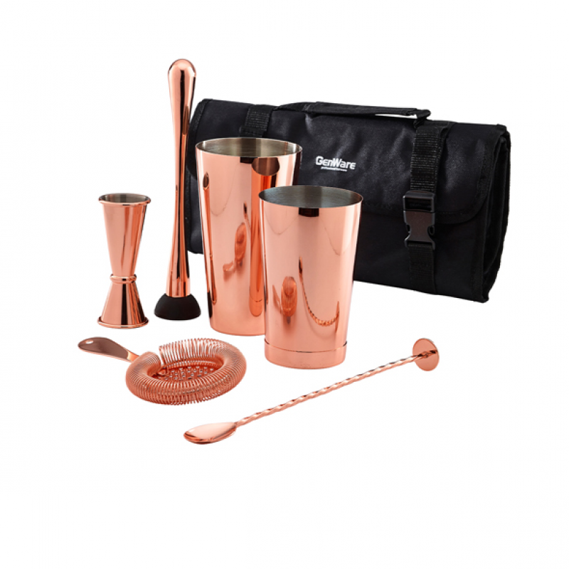 Copper Cocktail Bar Kit 7pcs