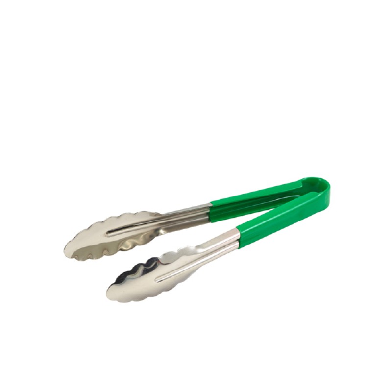 Genware Colour Coded S/St. Tong 23cm Green Genware Colour Coded S/St. Tong 23cm Green