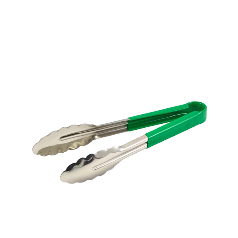 Genware Colour Coded St/St. Tong 31cm Green Genware Colour Coded St/St. Tong 31cm Green
