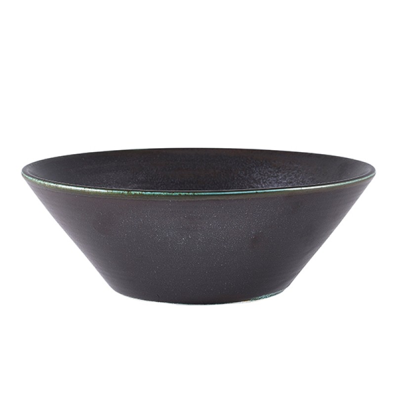Terra Porcelain Black Conical Bowl 19.5cm Terra Porcelain Black Conical Bowl 19.5cm