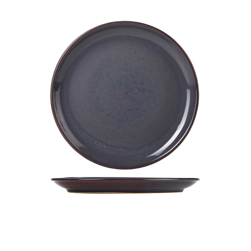 Terra Stoneware Rustic Blue Coupe Plate 24cm Terra Stoneware Rustic Blue Coupe Plate 24cm