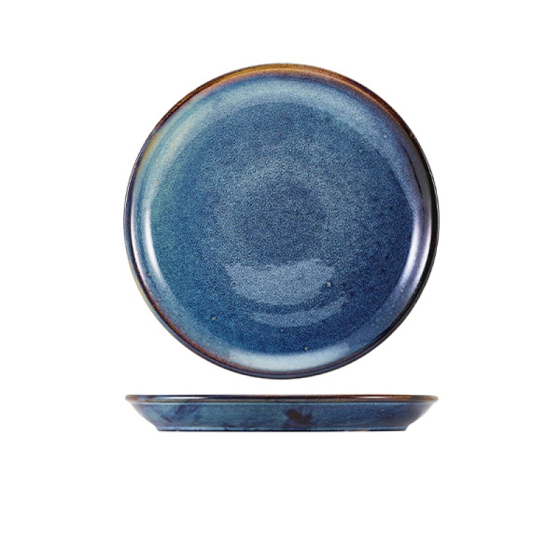 Terra Porcelain Aqua Blue Coupe Plate 19cm Terra Porcelain Aqua Blue Coupe Plate 19cm