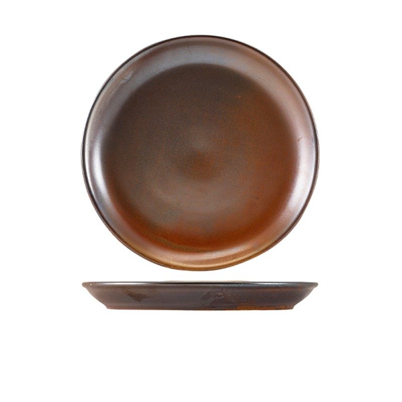 Terra Porcelain Rustic Copper Coupe Plate 24cm Terra Porcelain Rustic Copper Coupe Plate 24cm
