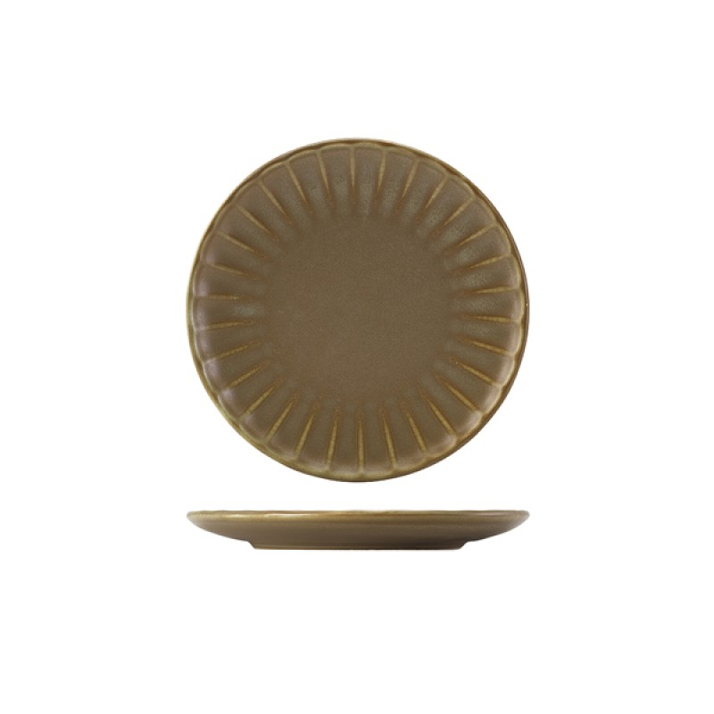 Terra Porcelain Matt Grey Scalloped Coupe Plate 20.3cm Terra Porcelain Matt Grey Scalloped Coupe Plate 20.3cm