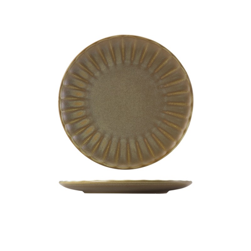 Terra Porcelain Matt Grey Scalloped Coupe Plate 23.4cm Terra Porcelain Matt Grey Scalloped Coupe Plate 23.4cm