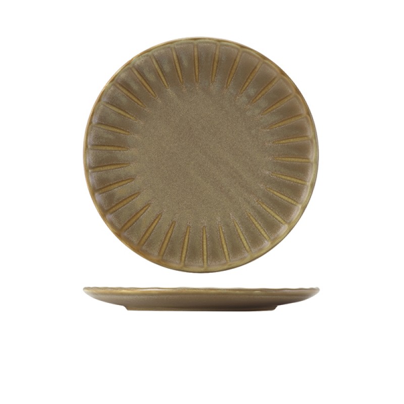 Terra Porcelain Matt Grey Scalloped Coupe Plate 26cm Terra Porcelain Matt Grey Scalloped Coupe Plate 26cm