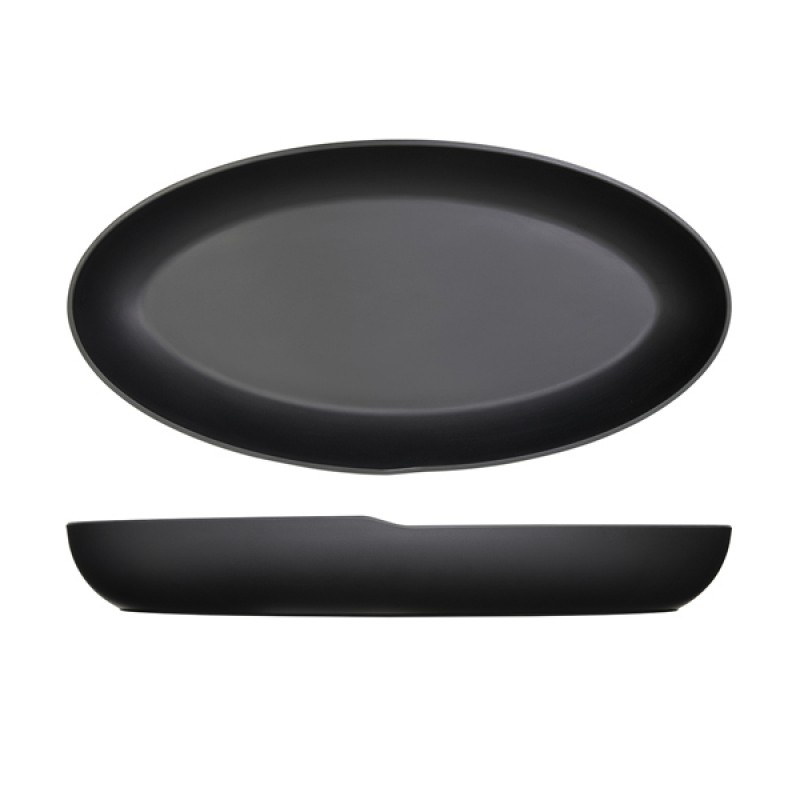 Black Copenhagen Oval Melamine Deep Dish 55 x 27.5 x 7.5cm Black Copenhagen Oval Melamine Deep Dish 55 x 27.5 x 7.5cm