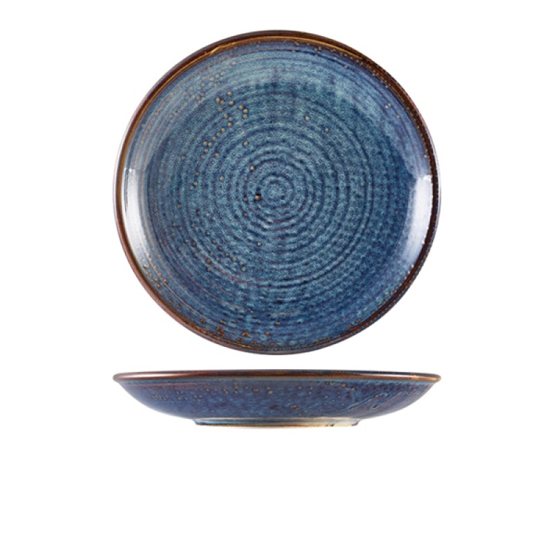 Terra Porcelain Aqua Blue Deep Coupe Plate 25cm Terra Porcelain Aqua Blue Deep Coupe Plate 25cm