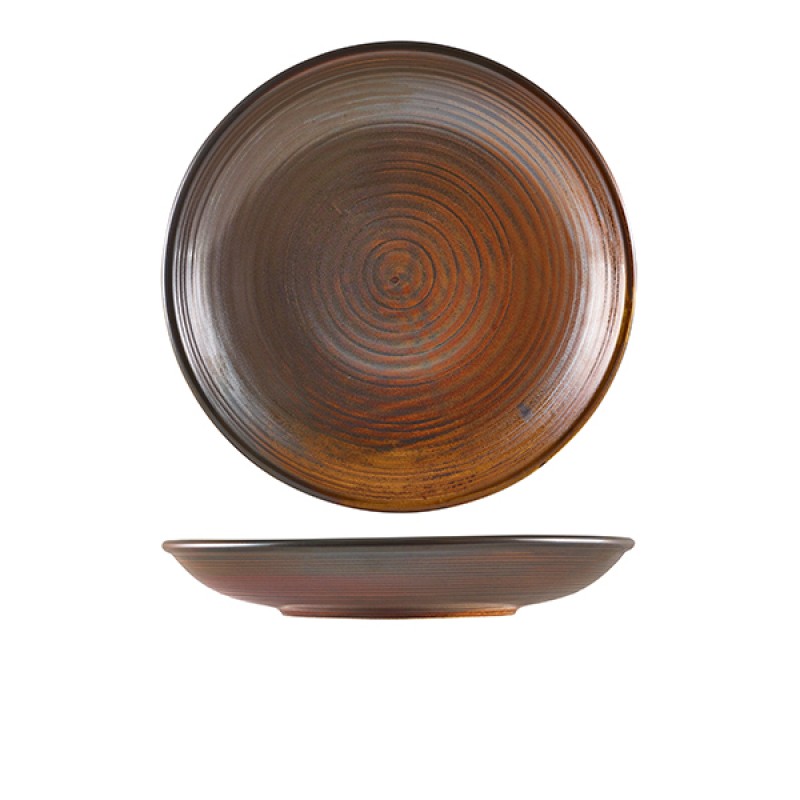 Terra Porcelain Rustic Copper Deep Coupe Plate 25cm Terra Porcelain Rustic Copper Deep Coupe Plate 25cm