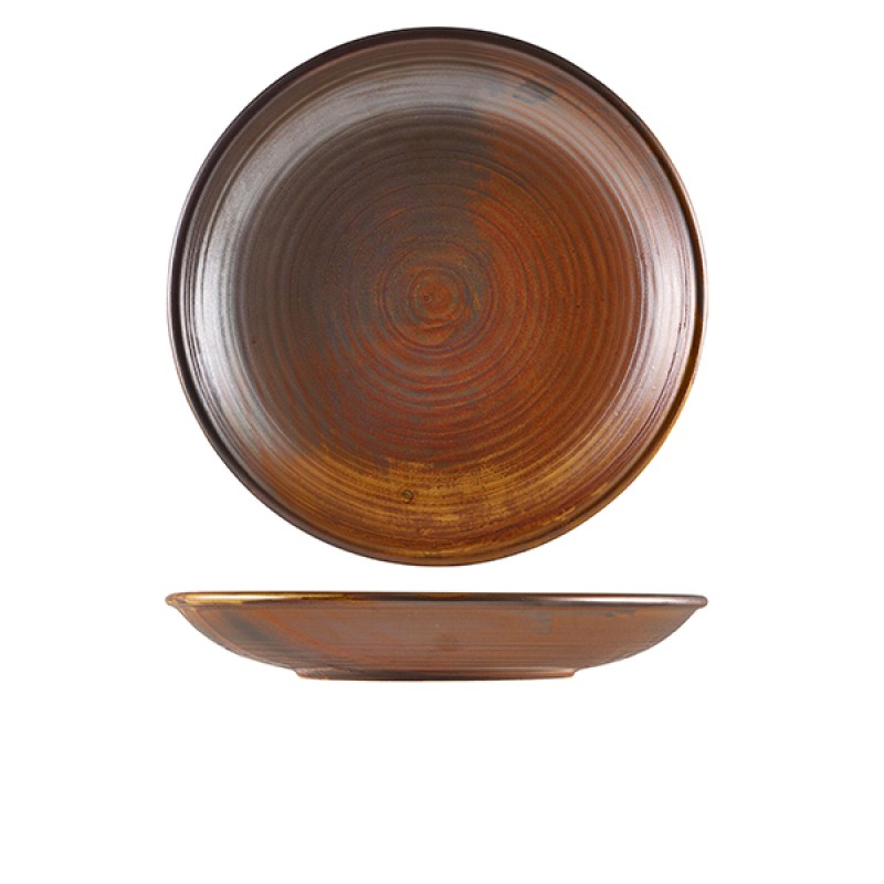 Terra Porcelain Rustic Copper Deep Coupe Plate 28cm Terra Porcelain Rustic Copper Deep Coupe Plate 28cm