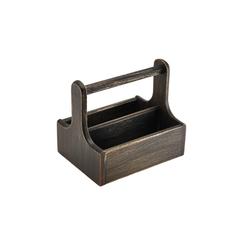 Medium Black Wooden Table Caddy Medium Black Wooden Table Caddy