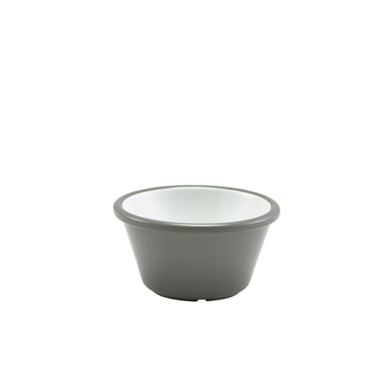 Two Tone Melamine Ramekin Grey And White 59ml/2oz Two Tone Melamine Ramekin Grey And White 59ml/2oz