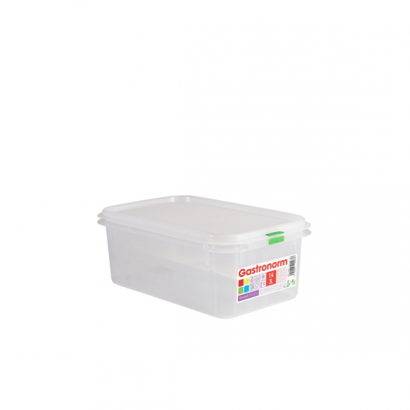 GenWare Clear Polypropylene Container GN1/4 100mm GenWare Clear Polypropylene Container GN1/4 100mm